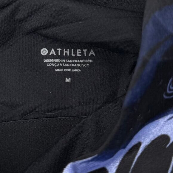 NWT ATHLETA Exhilarate Velvet Crop Top Bra A-C Sz Medium In Agate Paisley Black - Picture 4 of 6